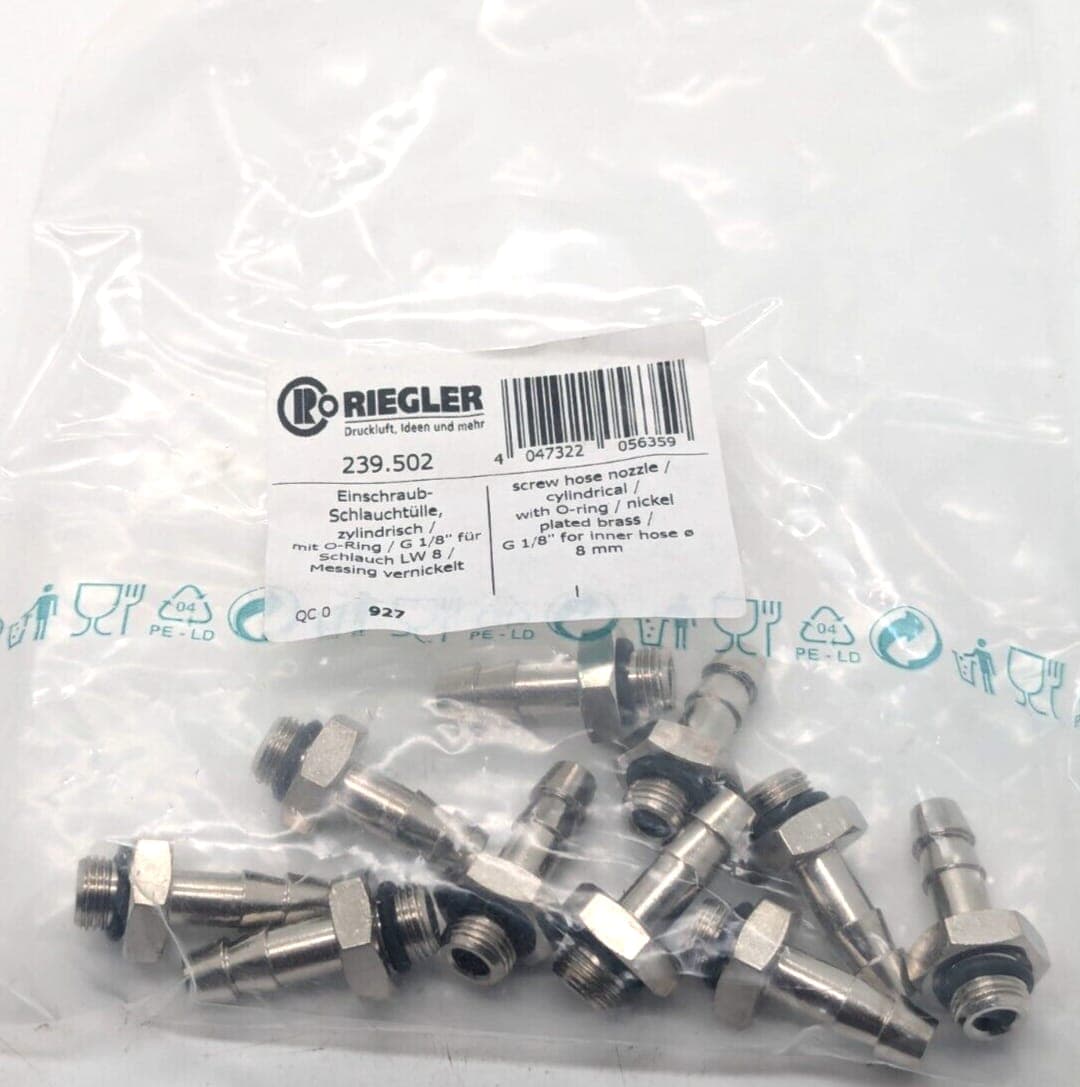 10 x Riegler 239.502 Einschraubschlauchtülle NEU OVP