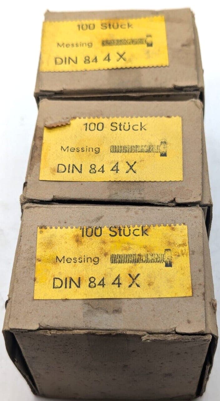 3x Zylinderkopfschrauben DIN 84 4X Messing