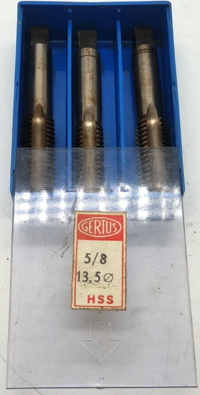 3x Gerus Rohrgewindebohrer 5/8 13,5 Metallschraubgewinde Gewindebohrer HSS