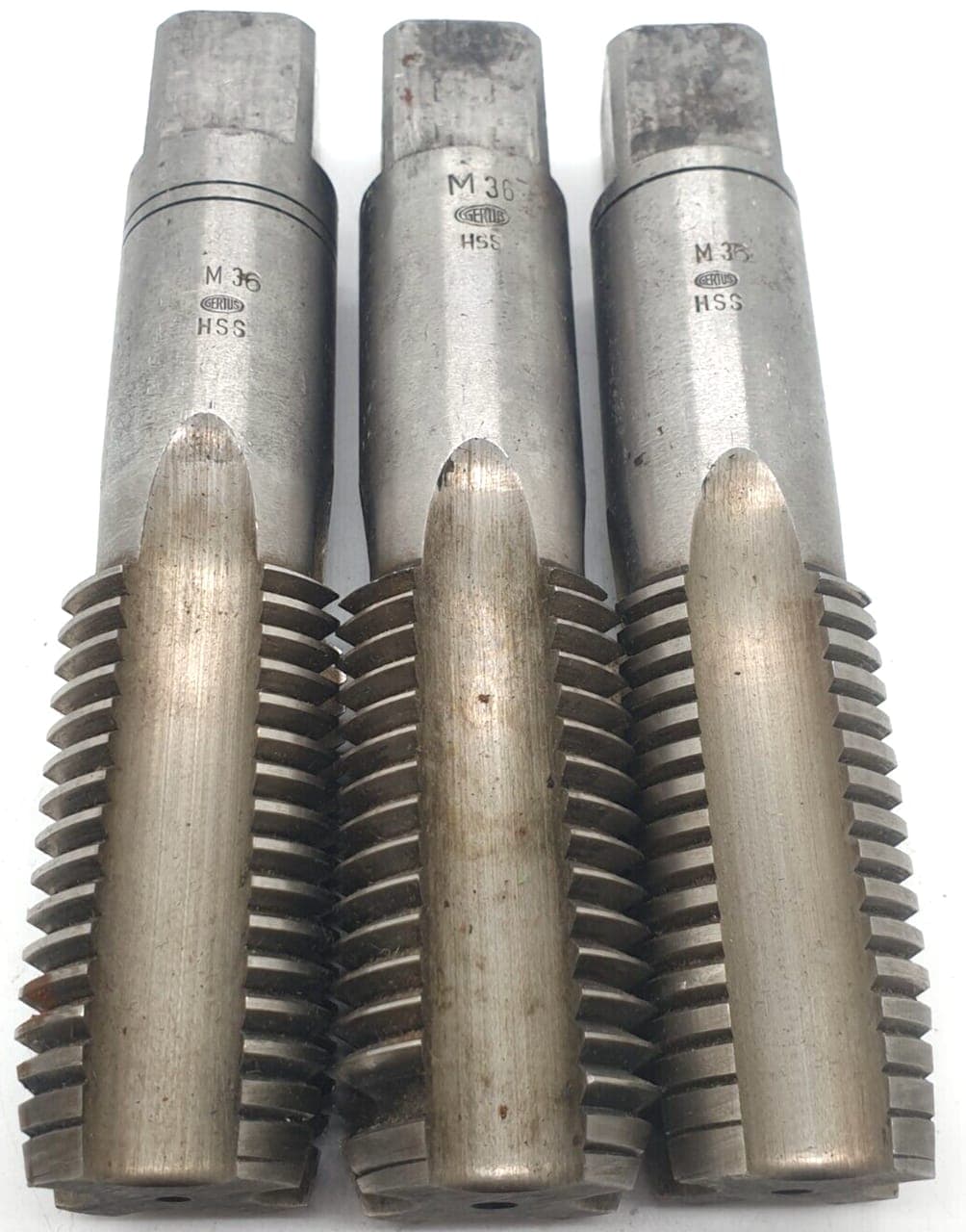 3x GERTUS M36 HSS Handgewindebohrer