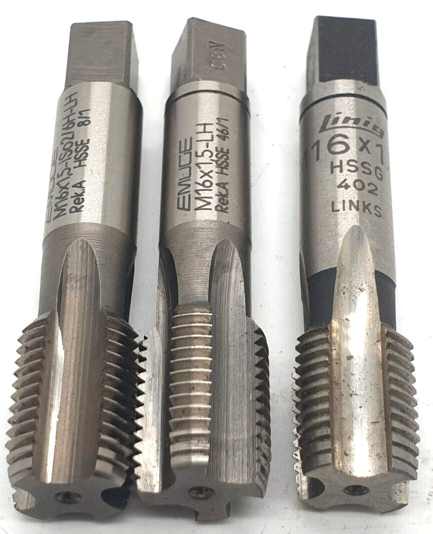 2x Emuge Gewindebohrer M 16x1,5-LH Rek. HSSE 46/1 + Linig M16x1,5 HSSG 402 Link