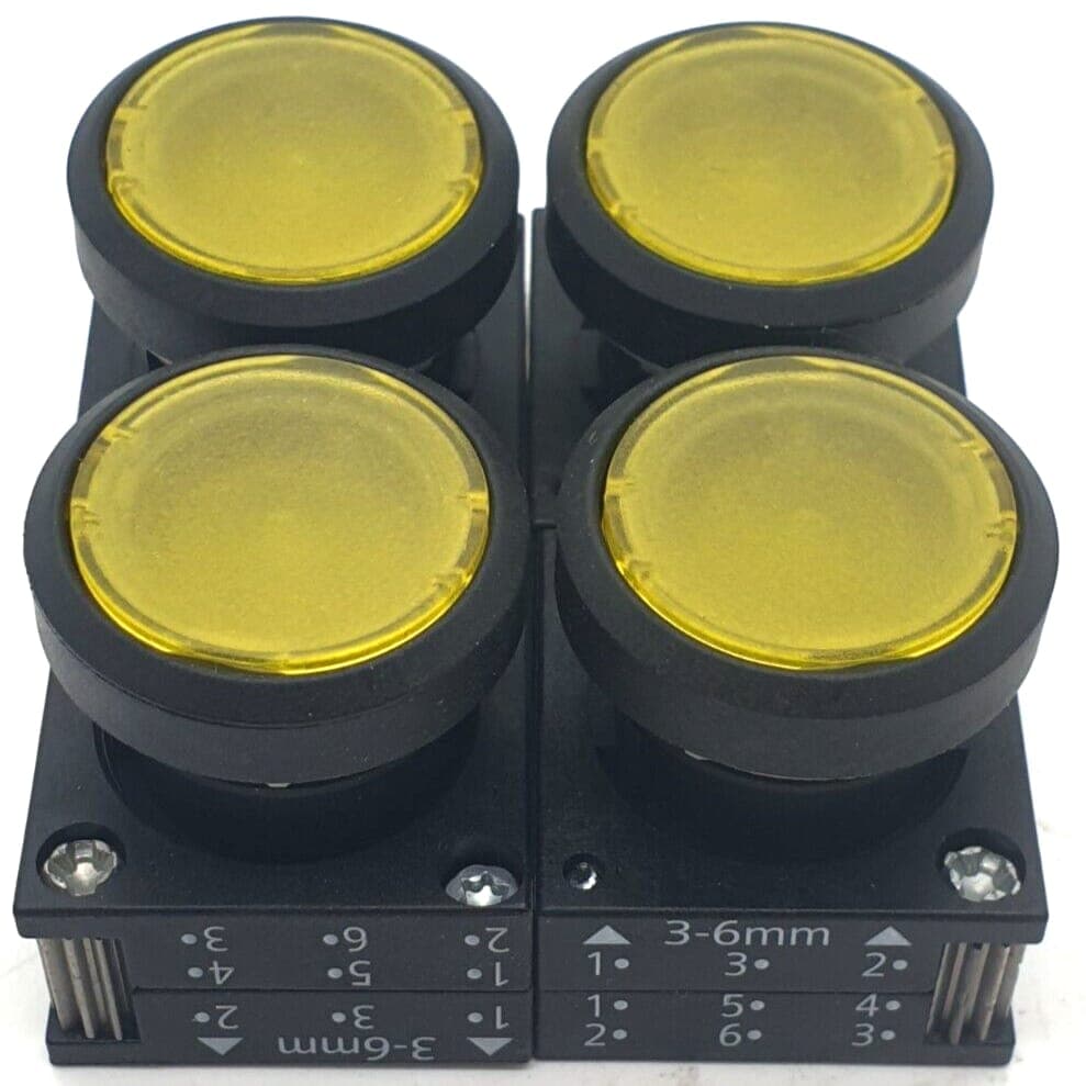 4x Siemens 3SB3001 Drucktaster gelb