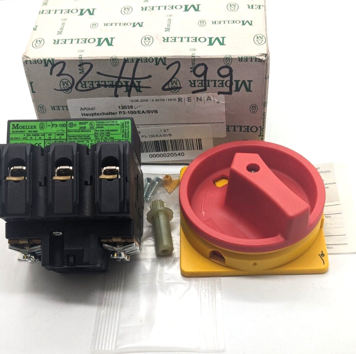 Moeller P3-100/EA/SVB Hauptschalter 074320048 NEU OVP