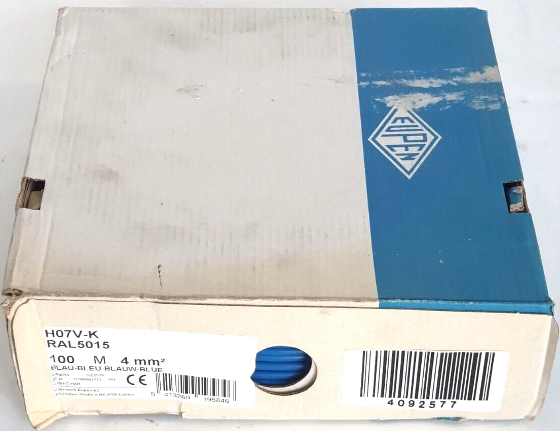 flexibel Aderleitung H07V-K 4 mm² Verdrahtungsleitung Blau Einzelader 100 meter