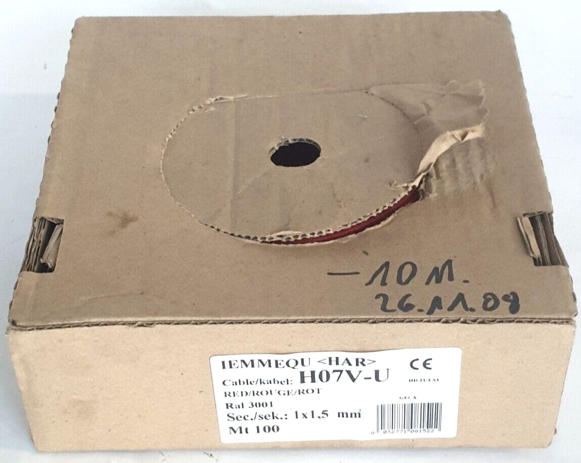 H07V-U 1x1,5mm² Aderleitung Kabel 90m Rot