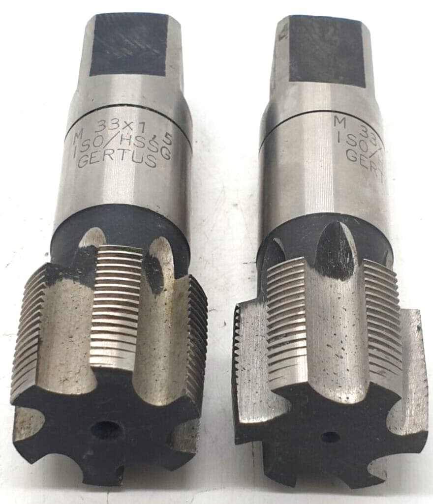 2x Gertus M 33x1,5 ISO HSSG Gewindebohrer