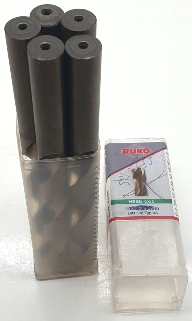 5x RUKO Spiralbohrer Metallbohrer DIN 338 Typ VA HSSE-Co5 13,5mm
