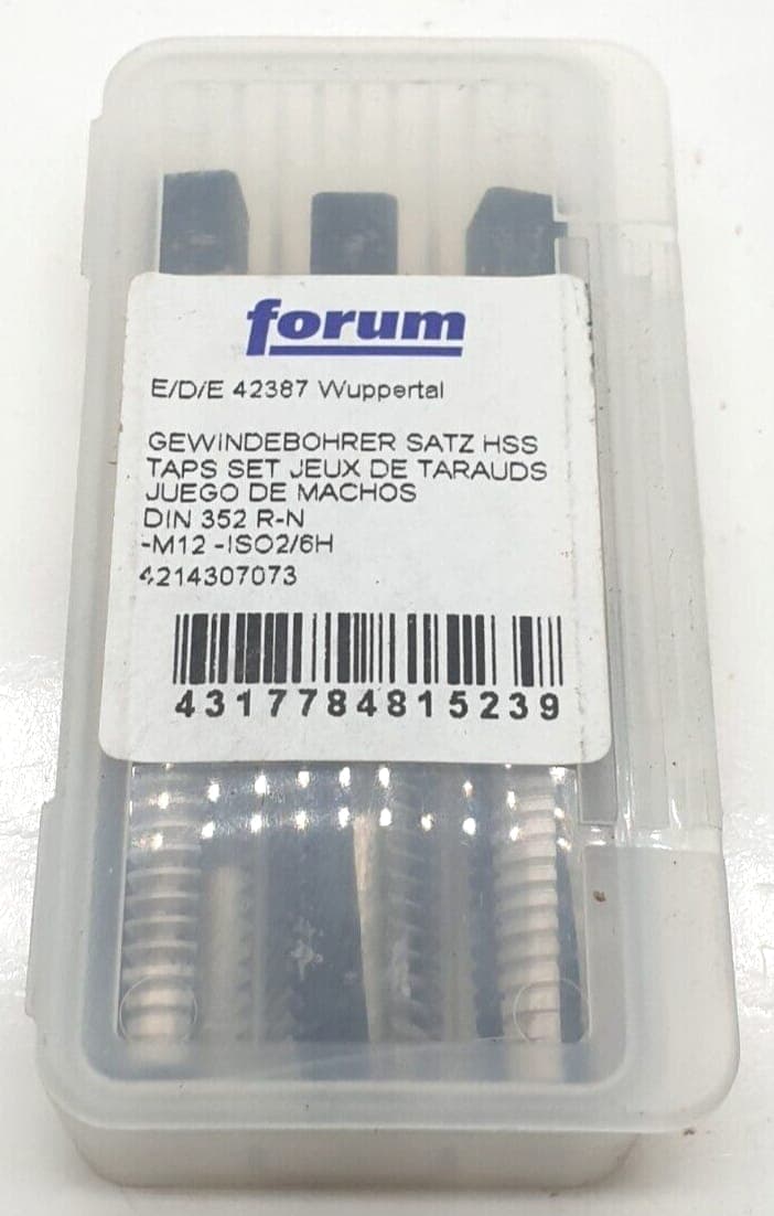 Forum M12 ISO2/6H DIN 352 R-N Handgerwindebohrer 3 Stück